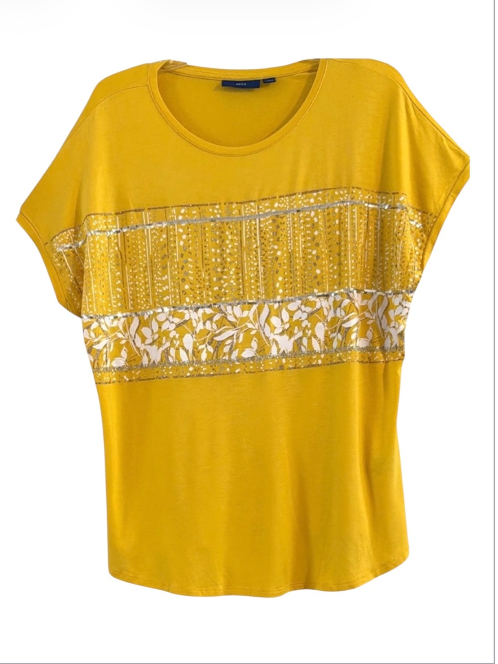 Apt 9 Rayon Spandex Sequin Mixed Media Dolman Top XL